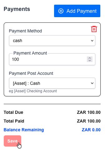 payment details