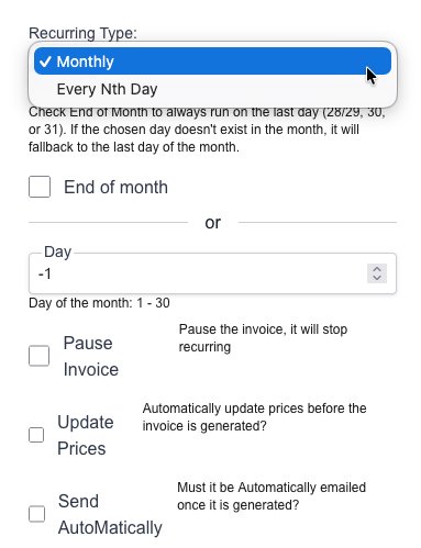 Invoice generation details