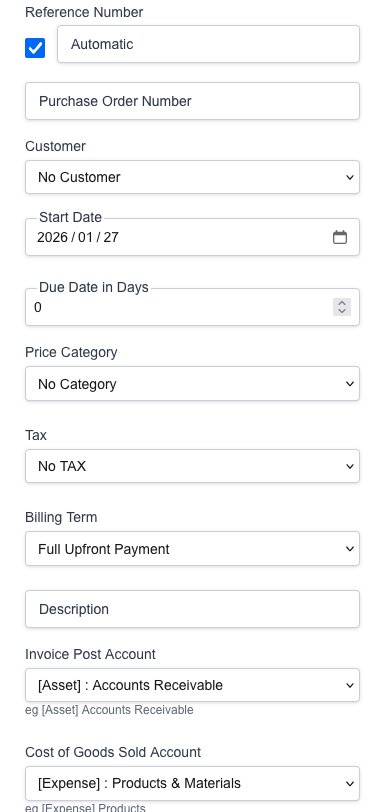 Invoice header