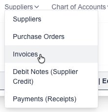 Suppliers menu