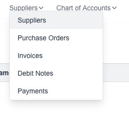 Suppliers menu